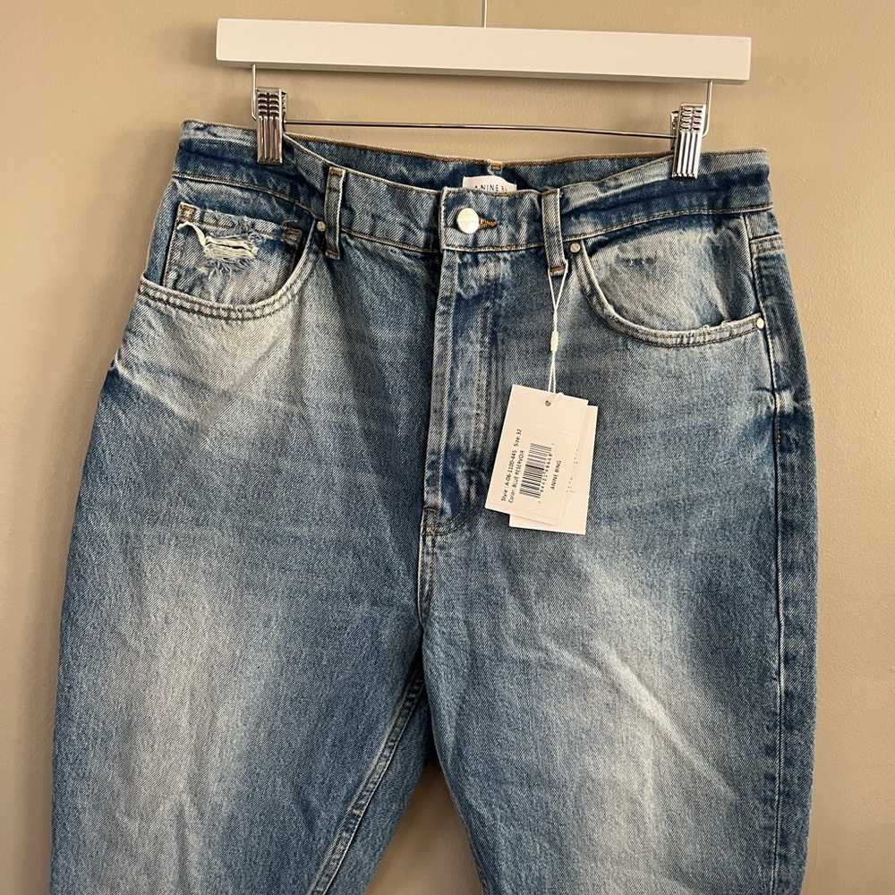 NWT Anine Bing Jeans  Sonya high rise ankle‎ slim- blue reservoir Size 32 - Picture 5 of 10